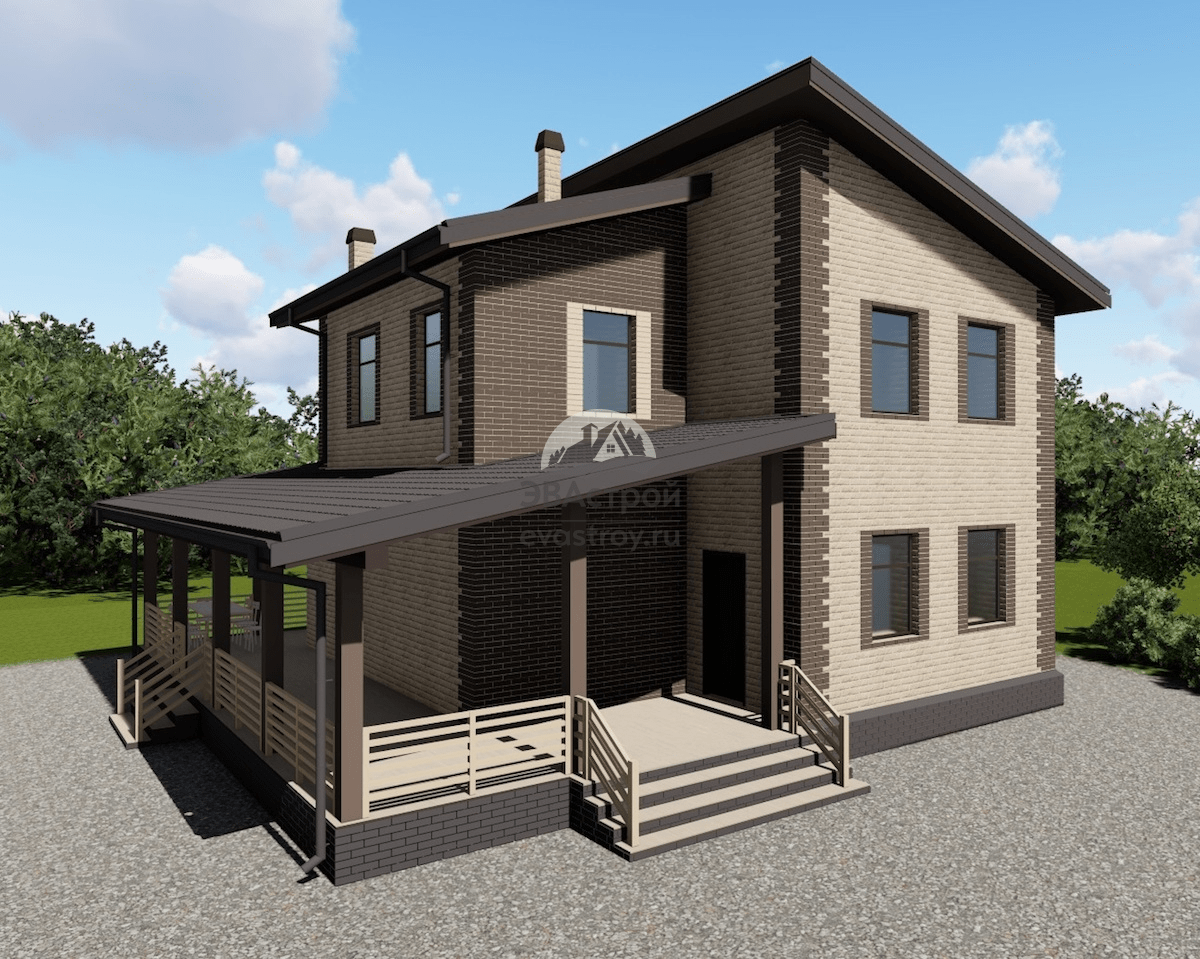 Проект двухэтажного индивидуального жилого дома